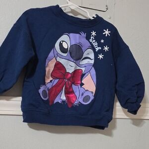 Disney Stitch Kids Sweatshirt - Navy with Red Bow